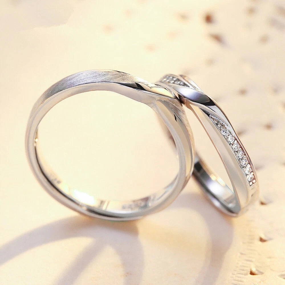 Knot Promise Ring For Couples Infinity love In 925 Sterling Silver For Wedding