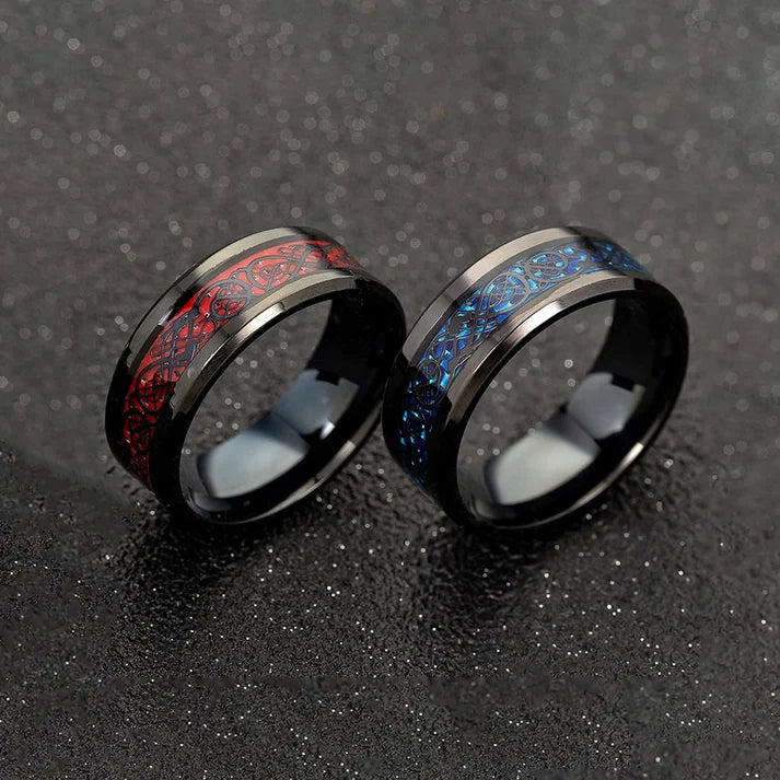 Dragon Celtic Stainless Steel Rings for Men – Pack of 2